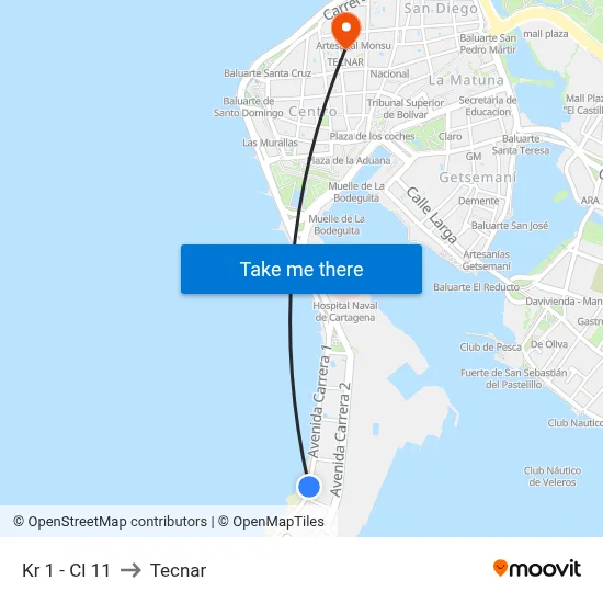 Kr 1 - Cl 11 to Tecnar map