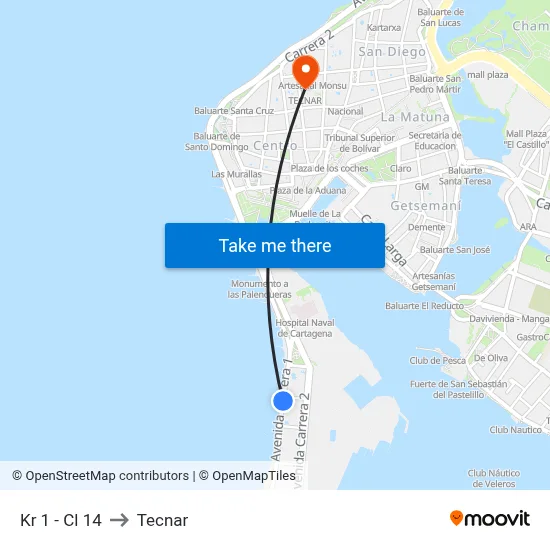 Kr 1 - Cl 14 to Tecnar map
