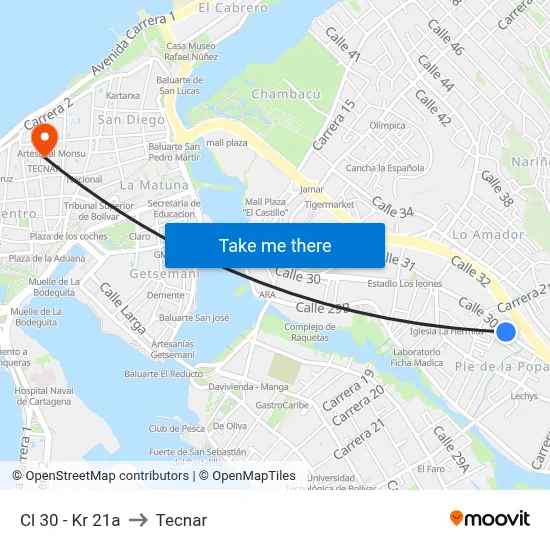 Cl 30 - Kr 21a to Tecnar map
