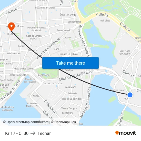 Kr 17 - Cl 30 to Tecnar map