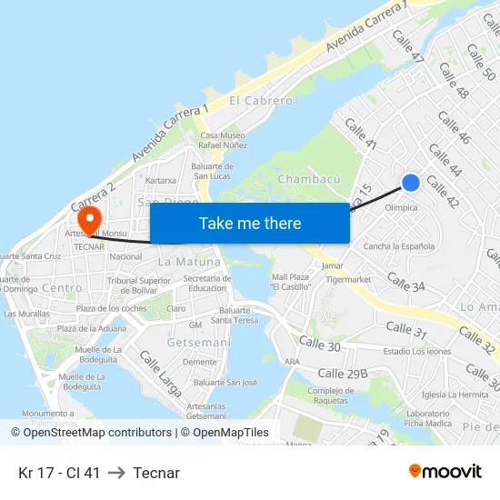 Kr 17 - Cl 41 to Tecnar map