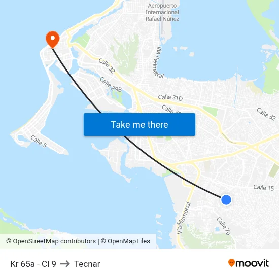 Kr 65a - Cl 9 to Tecnar map