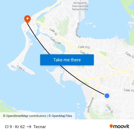 Cl 9 - Kr 62 to Tecnar map