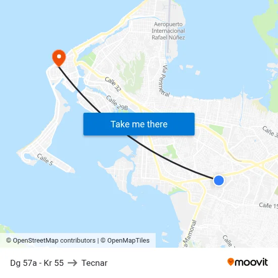 Dg 57a - Kr 55 to Tecnar map
