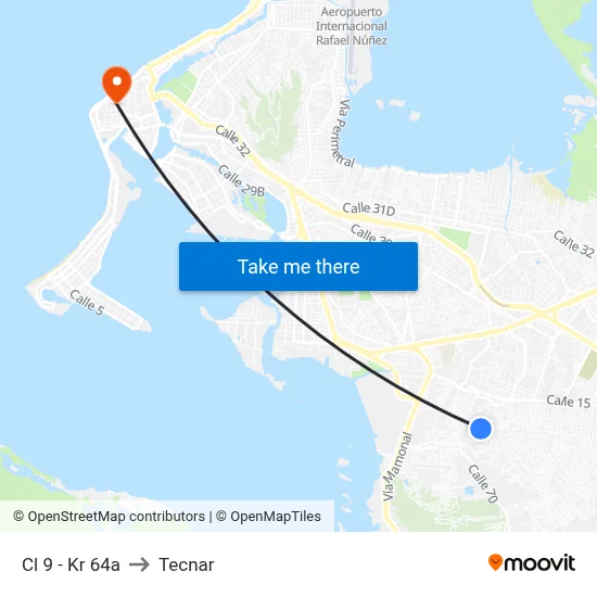 Cl 9 - Kr 64a to Tecnar map