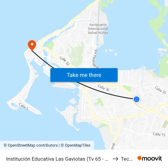 Institución Educativa Las Gaviotas (Tv 65 - Kr 31c) to Tecnar map