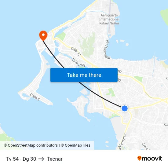 Tv 54 - Dg 30 to Tecnar map