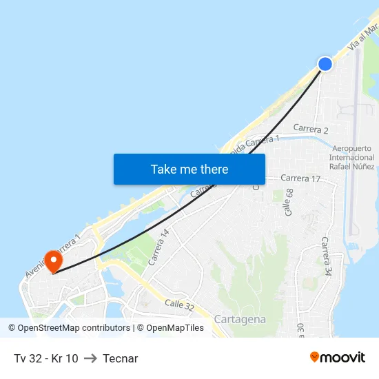 Tv 32 - Kr 10 to Tecnar map