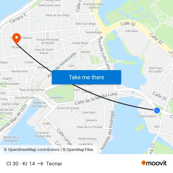 Cl 30 - Kr 14 to Tecnar map