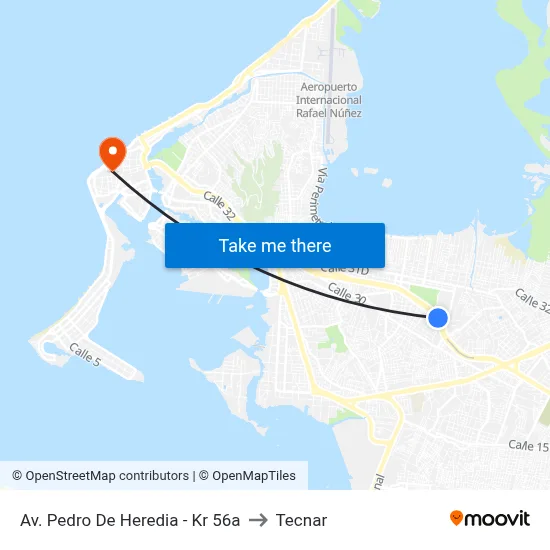 Av. Pedro De Heredia - Kr 56a to Tecnar map