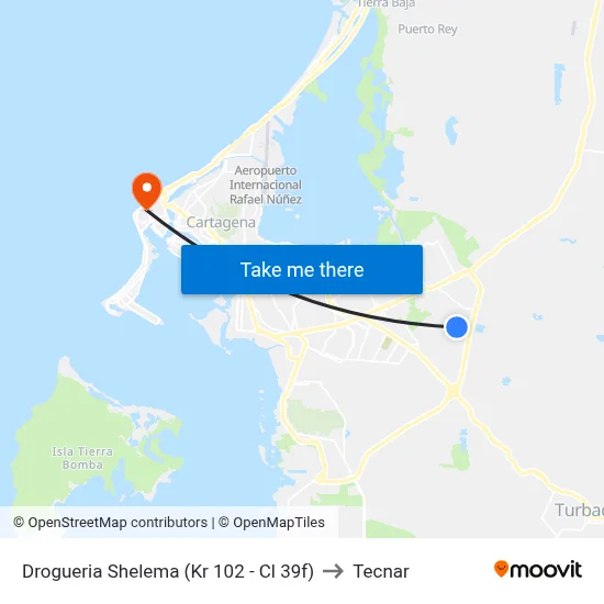 Drogueria Shelema (Kr 102 - Cl 39f) to Tecnar map