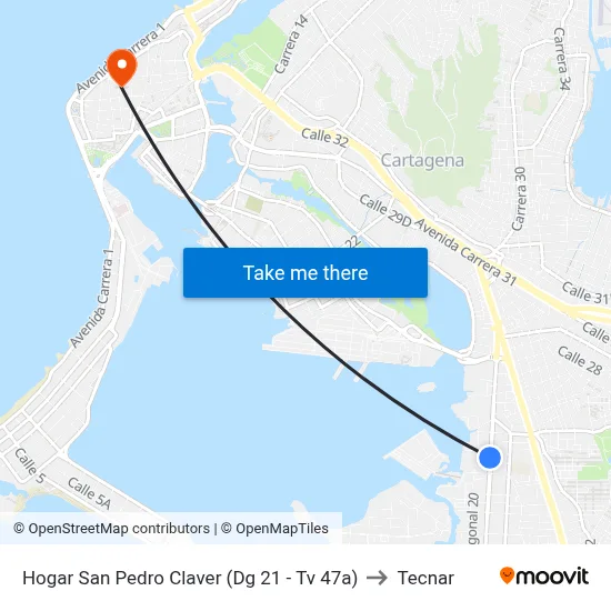 Hogar San Pedro Claver (Dg 21 - Tv 47a) to Tecnar map