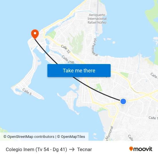 Colegio Inem (Tv 54 - Dg 41) to Tecnar map