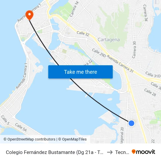Colegio Fernández Bustamante (Dg 21a - Tv 48) to Tecnar map