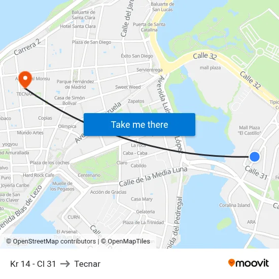 Kr 14 - Cl 31 to Tecnar map