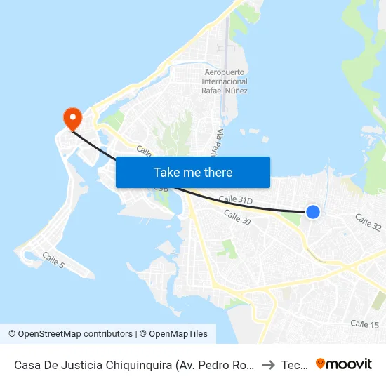 Casa De Justicia Chiquinquira (Av. Pedro Romero - Kr 58) to Tecnar map