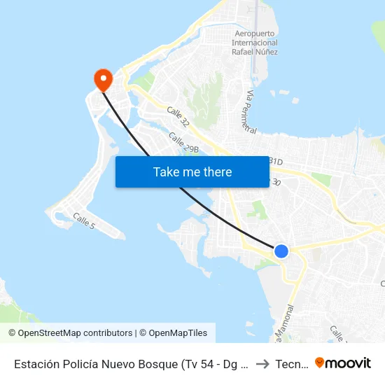 Estación Policía Nuevo Bosque (Tv 54 - Dg 27c) to Tecnar map