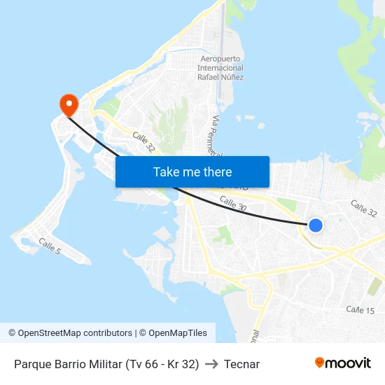 Parque Barrio Militar (Tv 66 - Kr 32) to Tecnar map