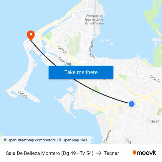 Sala De Belleza Montero (Dg 49 - Tv 54) to Tecnar map