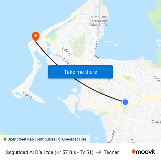 Seguridad Al Día Ltda (Kr 57 Bis - Tv 51) to Tecnar map