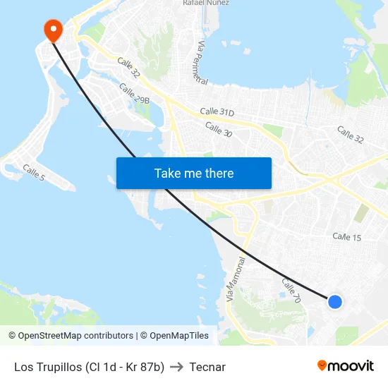 Los Trupillos (Cl 1d - Kr 87b) to Tecnar map
