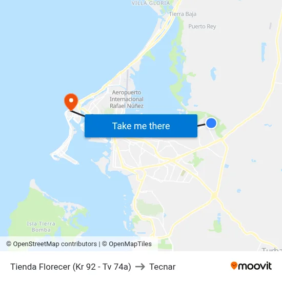 Tienda Florecer (Kr 92 - Tv 74a) to Tecnar map