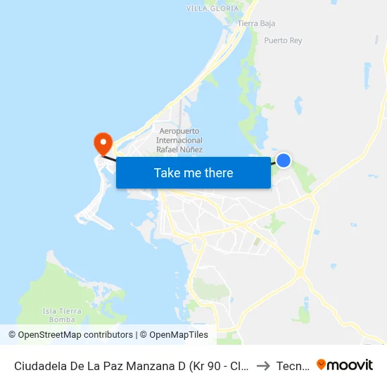 Ciudadela De La Paz Manzana D (Kr 90 - Cl 61) to Tecnar map