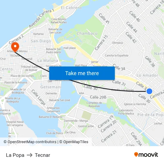 La Popa to Tecnar map