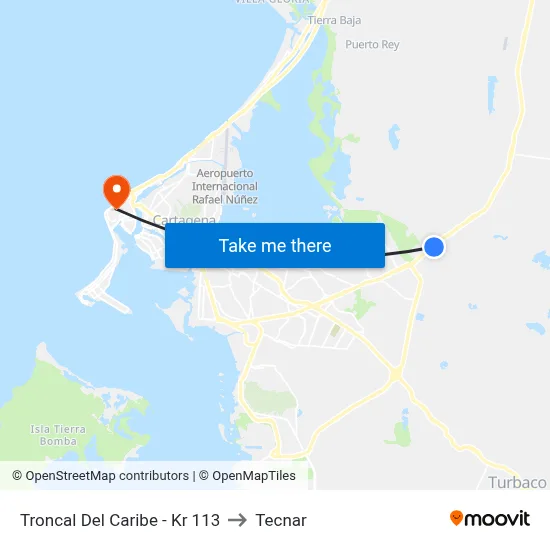 Troncal Del Caribe - Kr 113 to Tecnar map