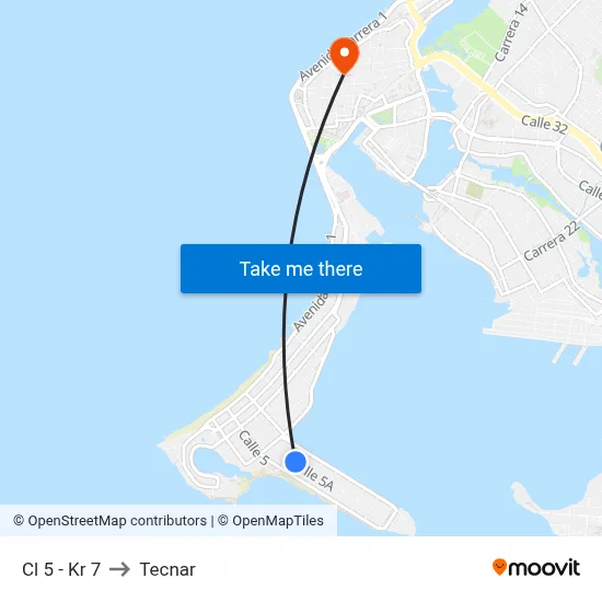 Cl 5 - Kr 7 to Tecnar map