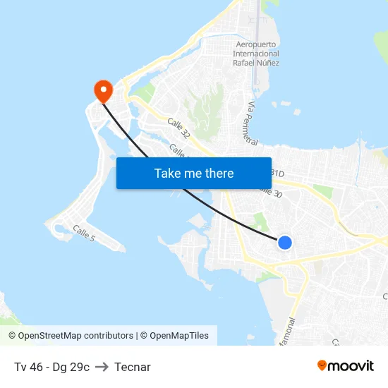 Tv 46 - Dg 29c to Tecnar map