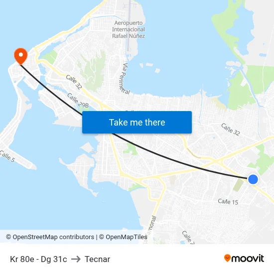 Kr 80e - Dg 31c to Tecnar map