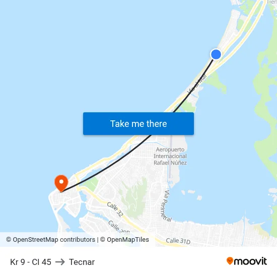 Kr 9 - Cl 45 to Tecnar map