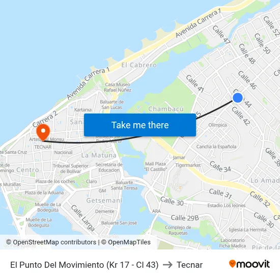 El Punto Del Movimiento (Kr 17 - Cl 43) to Tecnar map