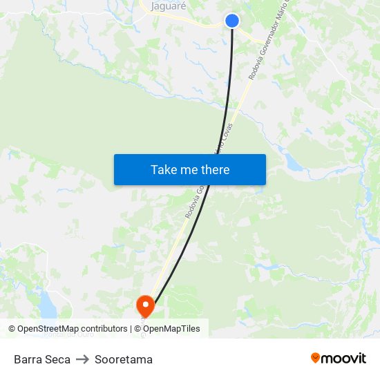 Barra Seca to Sooretama map