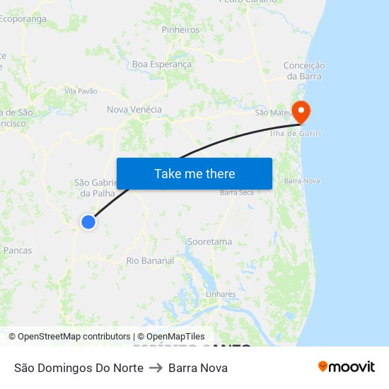 São Domingos Do Norte to Barra Nova map