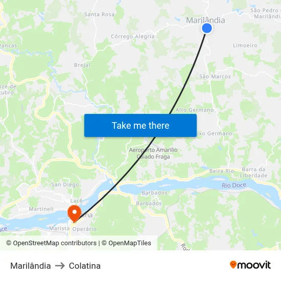 Marilândia to Colatina map