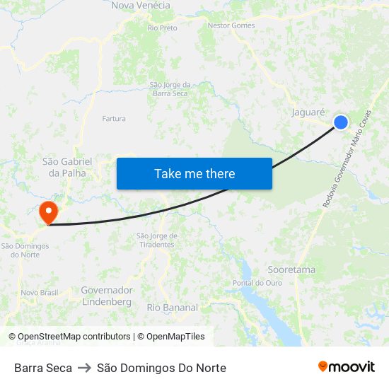 Barra Seca to São Domingos Do Norte map