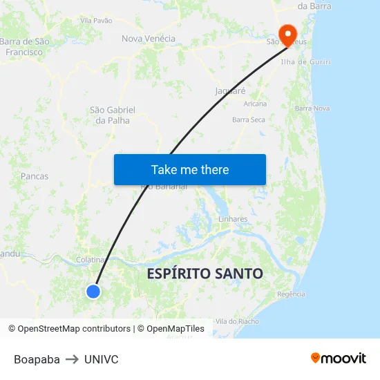 Boapaba to UNIVC map