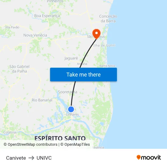 Canivete to UNIVC map