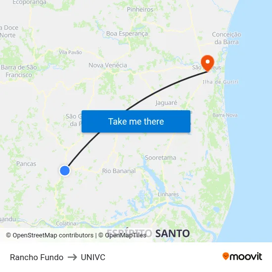 Rancho Fundo to UNIVC map