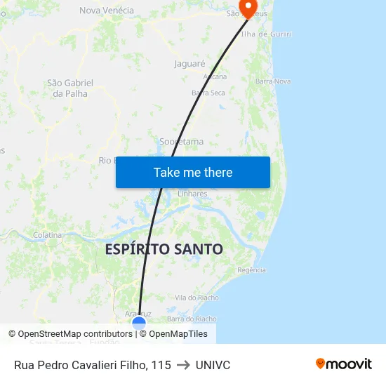 Rua Pedro Cavalieri Filho, 115 to UNIVC map