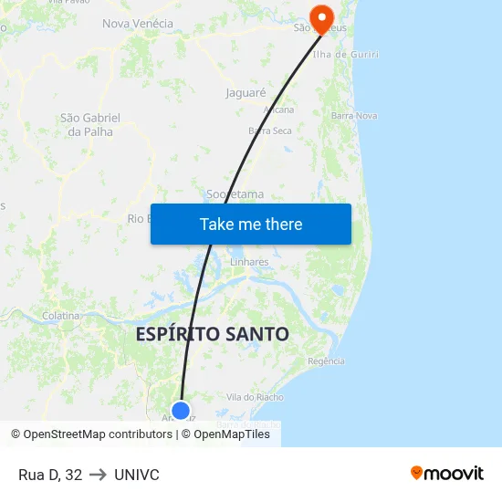 Rua D, 32 to UNIVC map