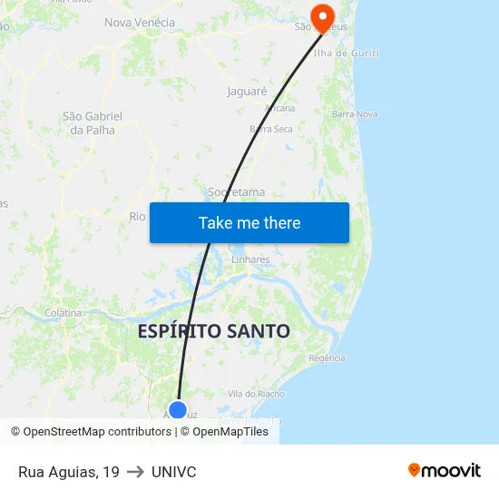 Rua Aguias, 19 to UNIVC map