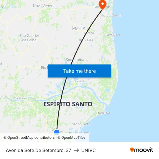 Avenida Sete De Setembro, 37 to UNIVC map
