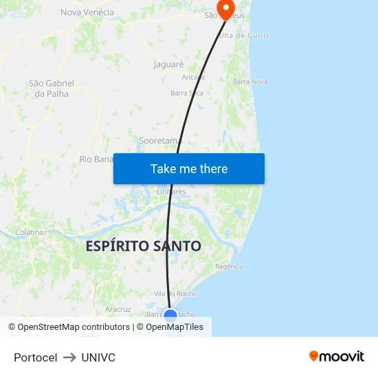 Portocel to UNIVC map