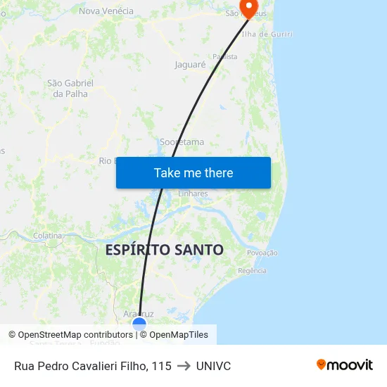 Rua Pedro Cavalieri Filho, 115 to UNIVC map