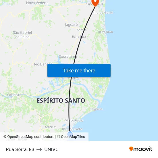 Rua Serra, 83 to UNIVC map
