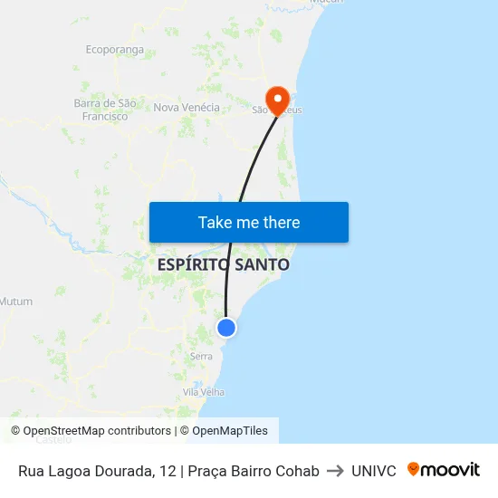 Rua Lagoa Dourada, 12 | Praça Bairro Cohab to UNIVC map