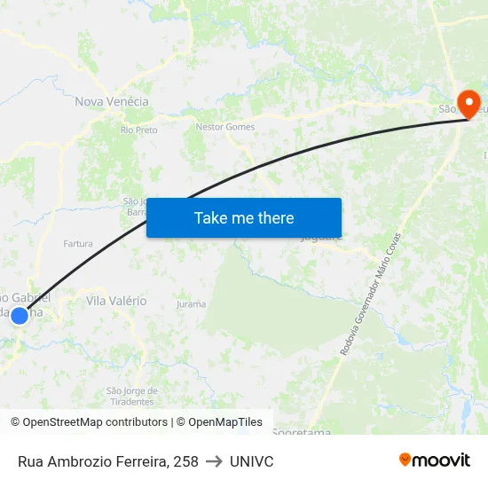 Rua Ambrozio Ferreira, 258 to UNIVC map